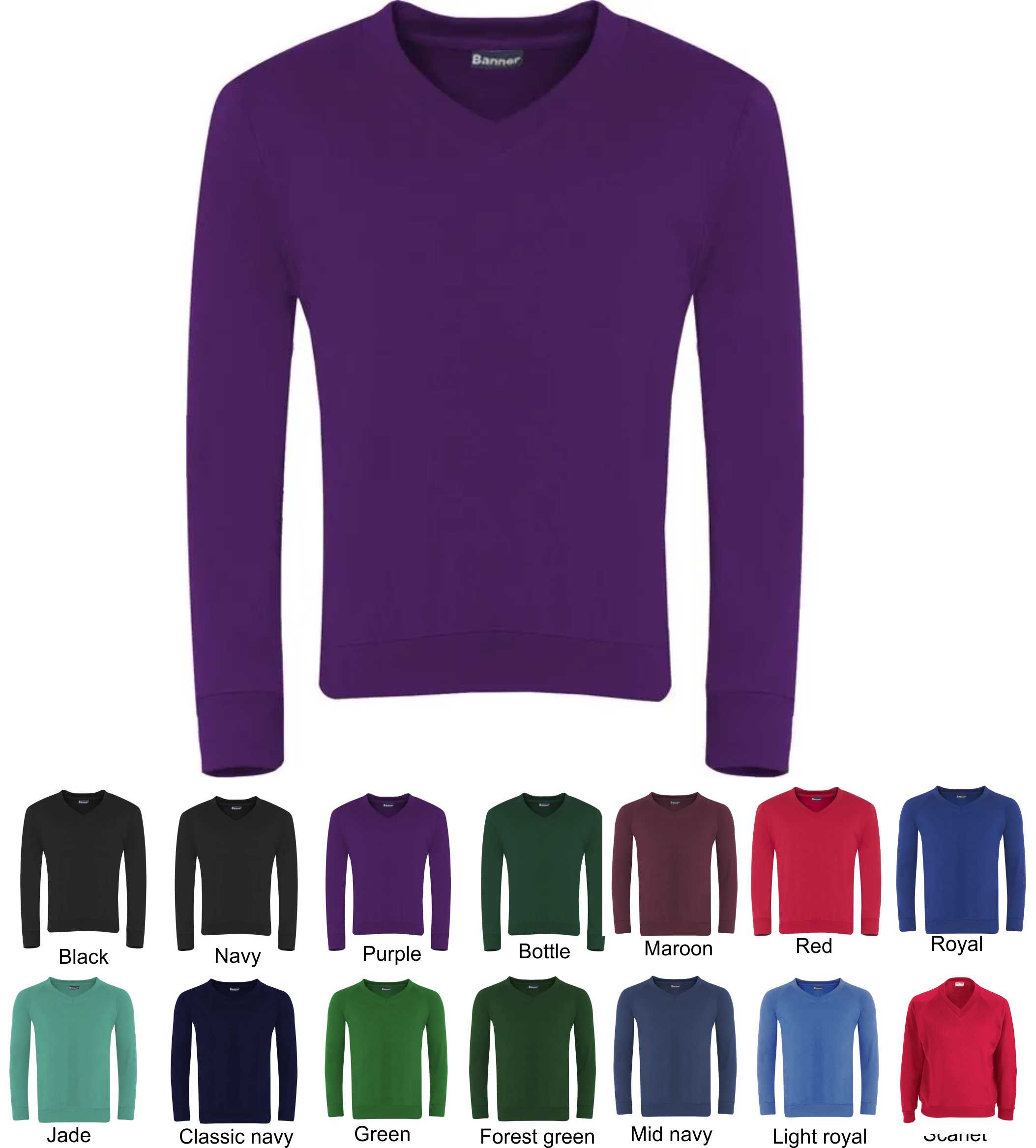 Banner Classic Vee Neck Sweatshirt Banner Classic Vee Neck Sweatshirt